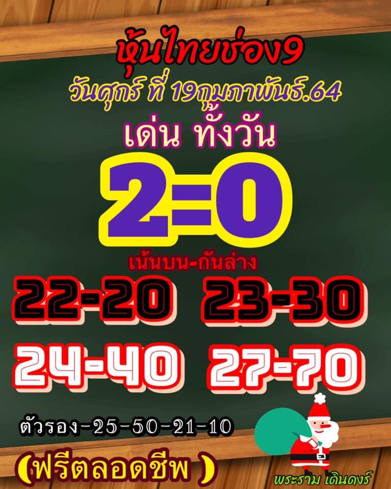 หวยหุ้น 19/2/64 ชุดที่ 6