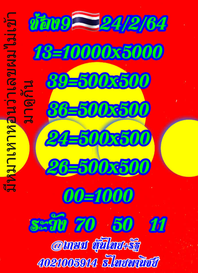 หวยหุ้น 24/2/64 ชุดที่ 7