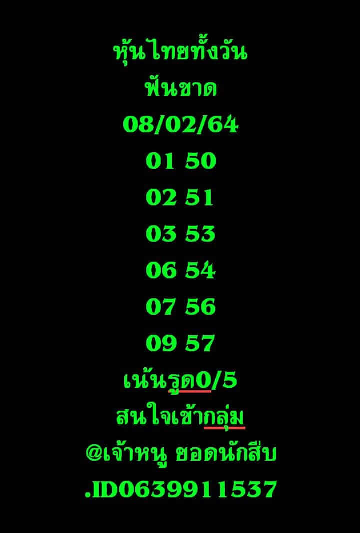 หวยหุ้น 8/2/64 ชุดที่ 7