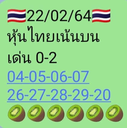 หวยหุ้น 22/2/64 ชุดที่ 2