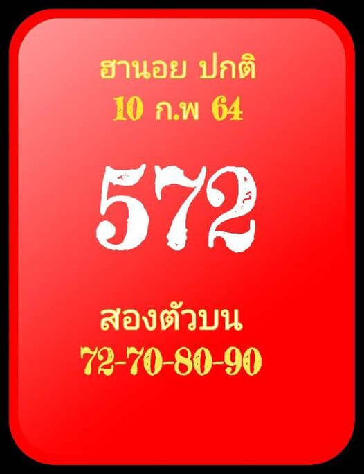 หวยฮานอย 10/2/64 ชุดที่ 9