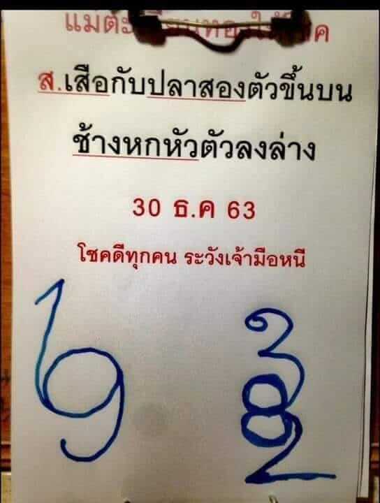 หวยแม่ตะเคียนทองให้โชค30 12 63