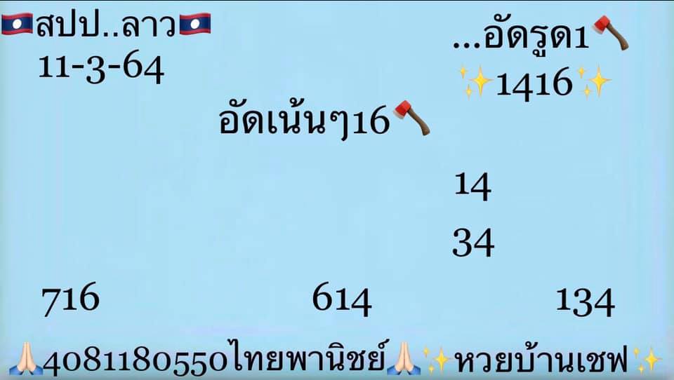 หวยลาว 11/3/64 ชุดที่ 9