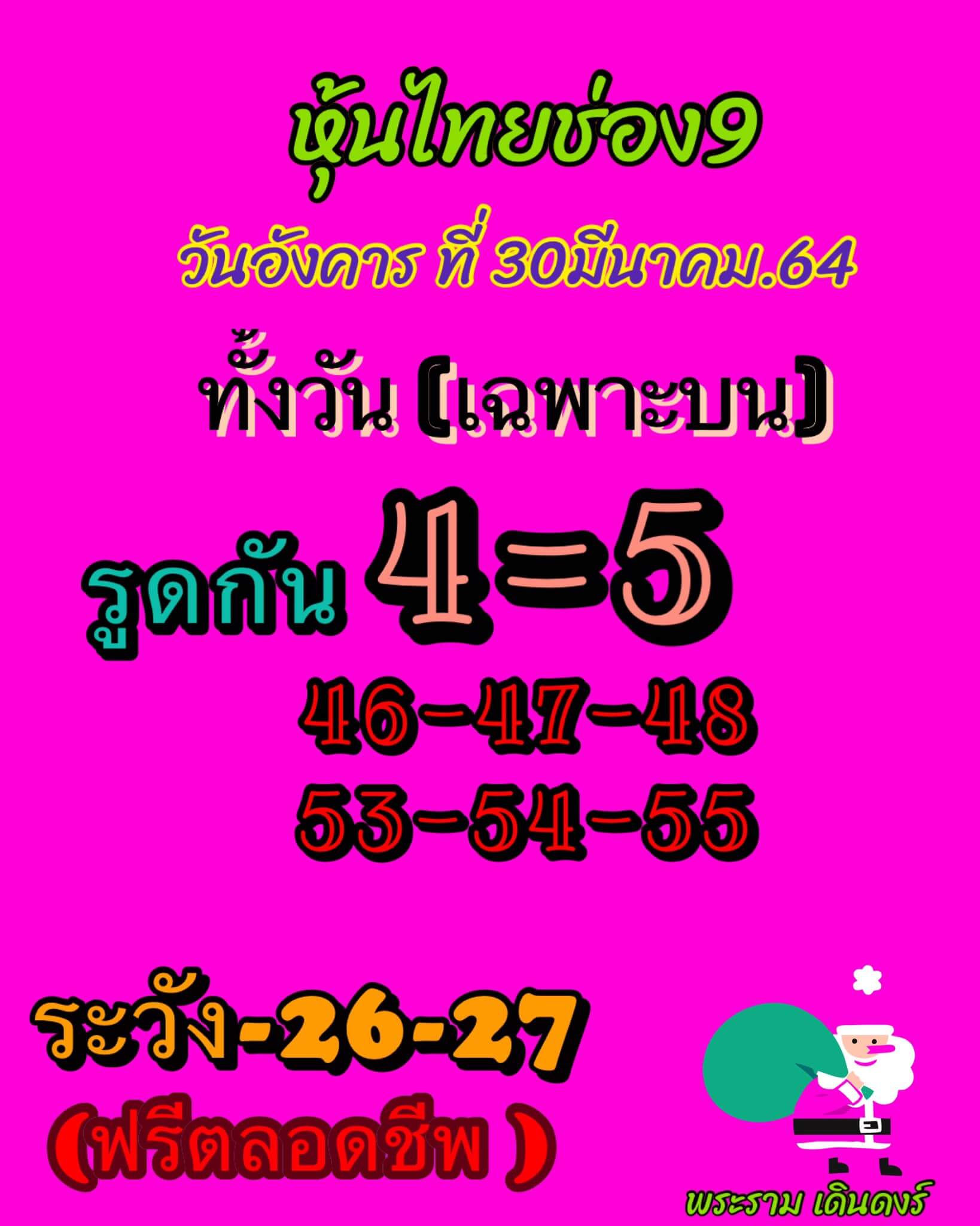 หวยหุ้น 30/3/64 ชุดที่ 6