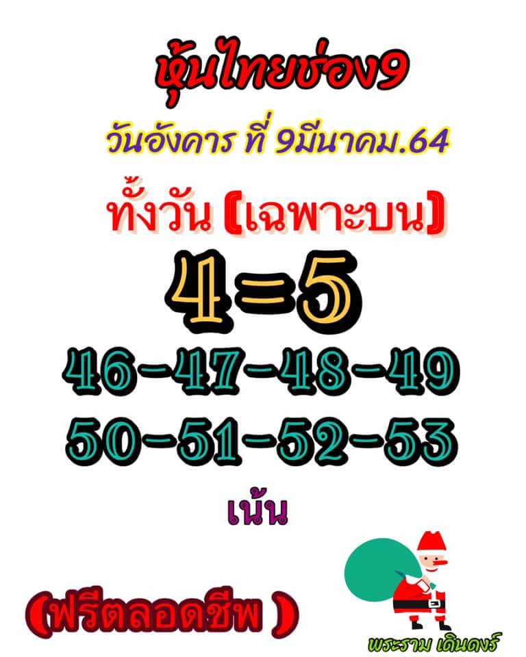 หวยหุ้น 9/3/64 ชุดที่ 4