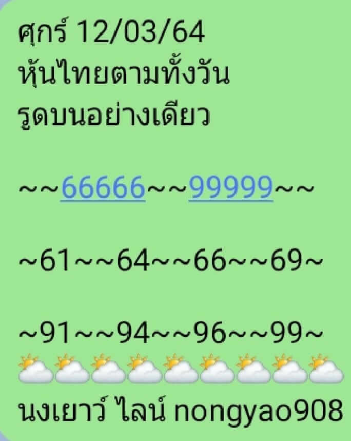 หวยหุ้น 12/3/64 ชุดที่ 5