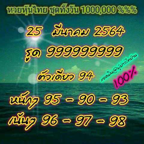 หวยหุ้น 25/3/64 ชุดที่ 1