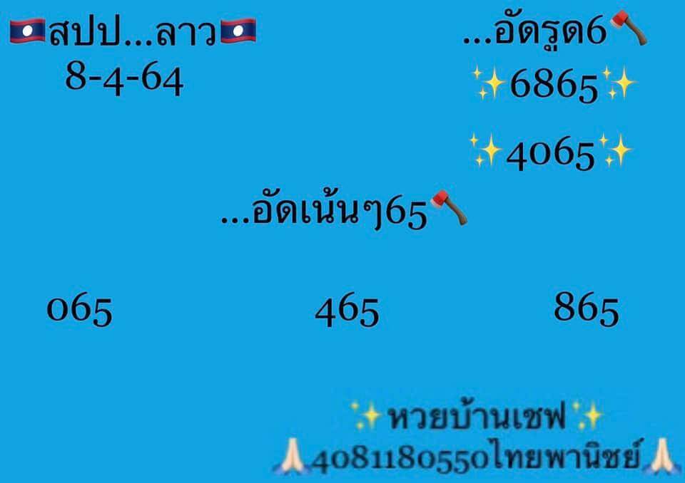 หวยลาว 8/4/64 ชุดที่ 2