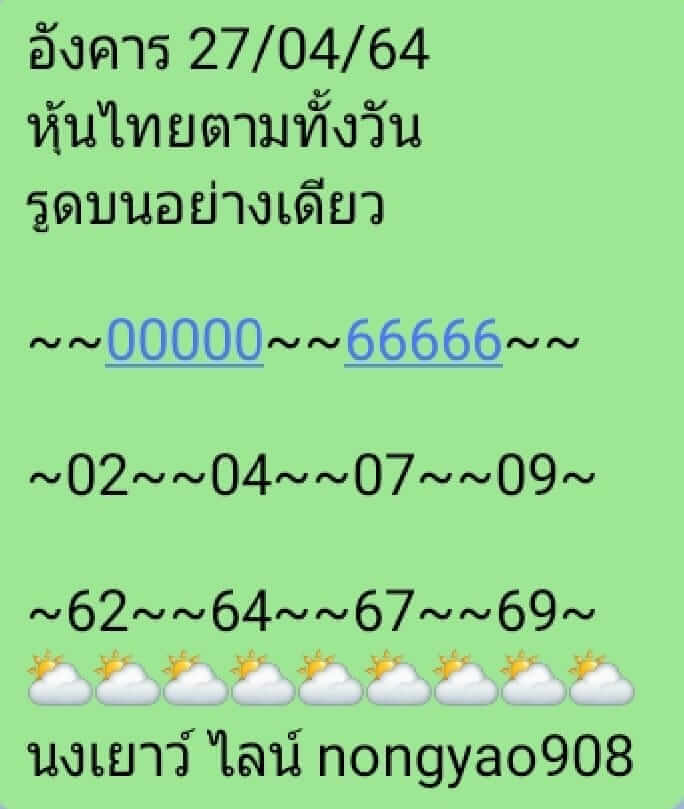 หวยหุ้น 27/4/64 ชุดที่ 8