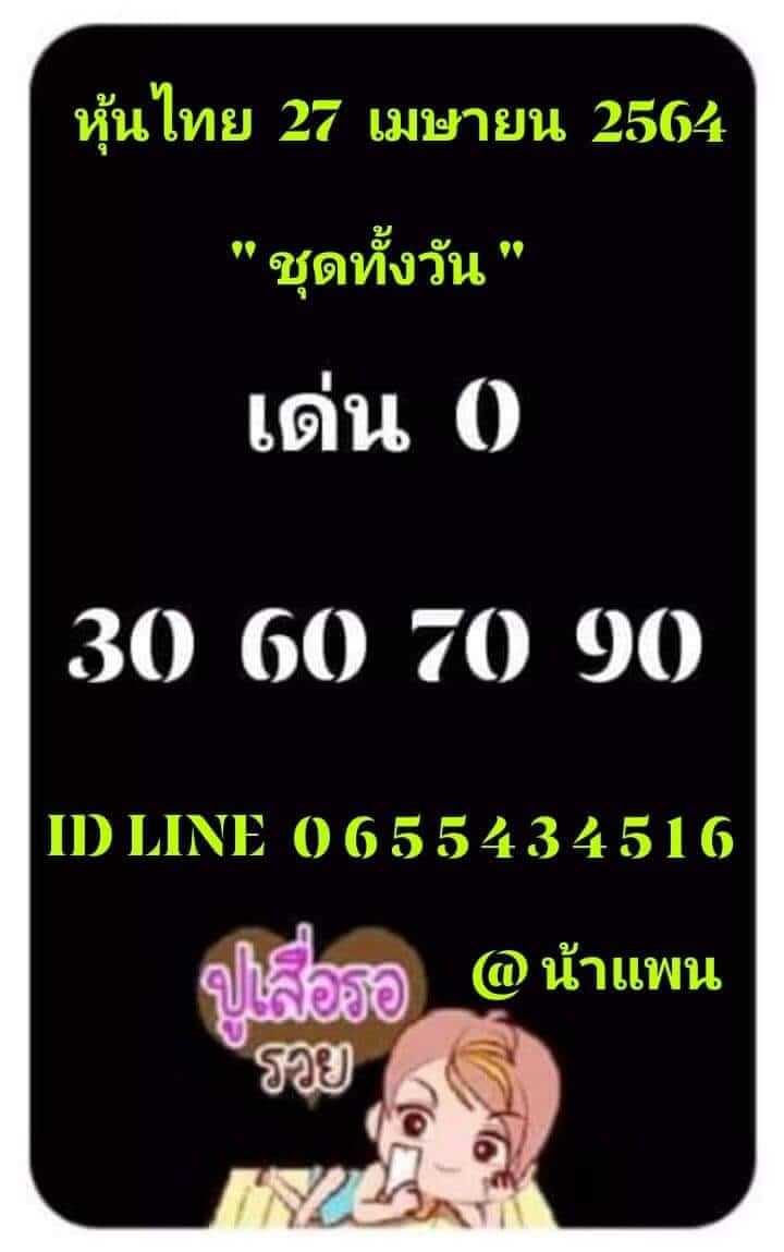 หวยหุ้น 27/4/64 ชุดที่ 4