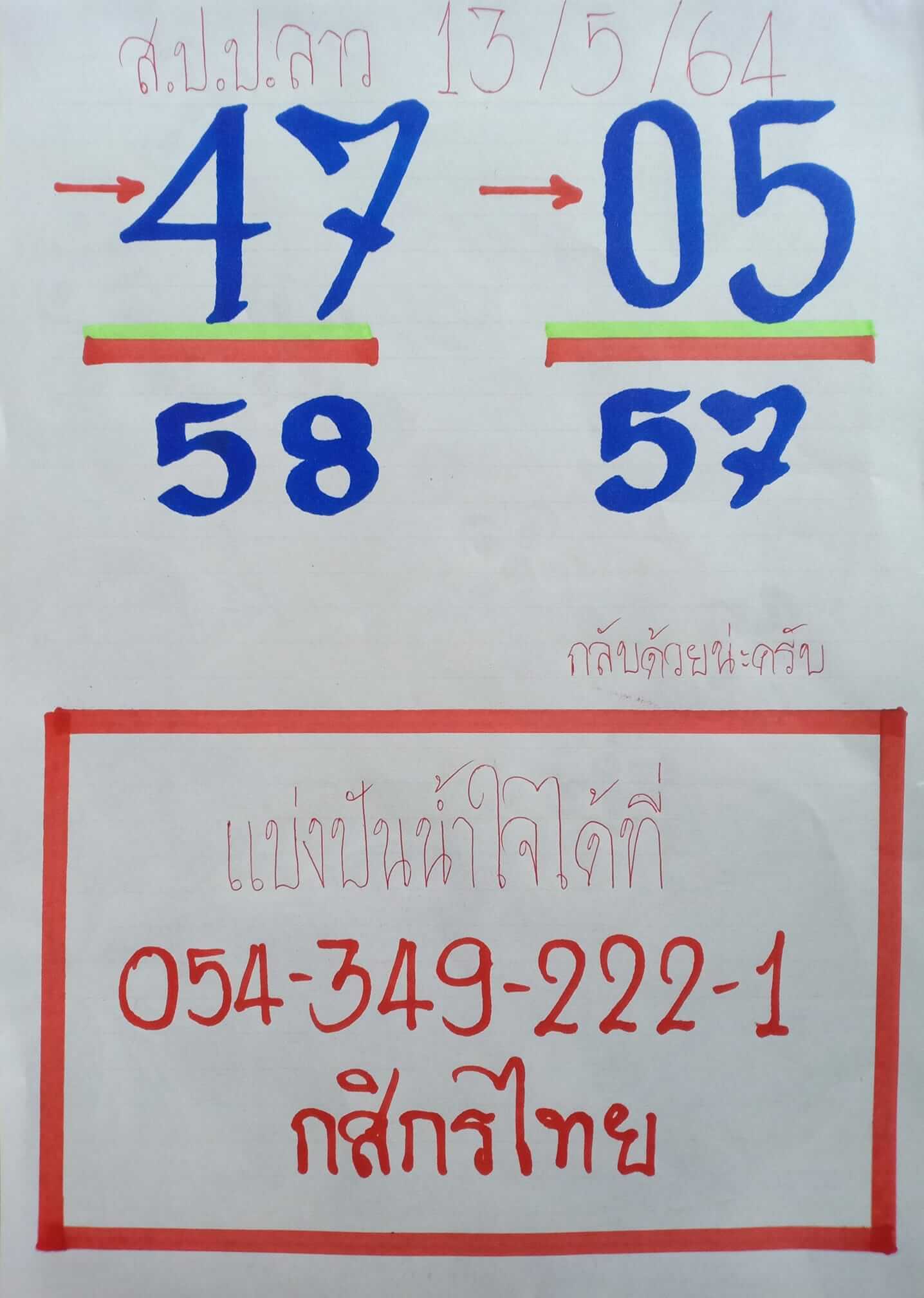 หวยลาว 13/5/64 ชุดที่ 7