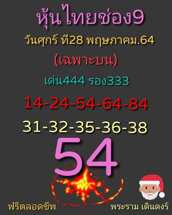 หวยหุ้น 28/5/64 ชุดที่ 1