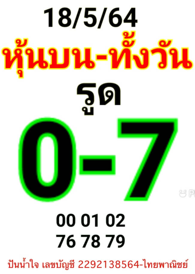 หวยหุ้น 18/5/64 ชุดที่ 10