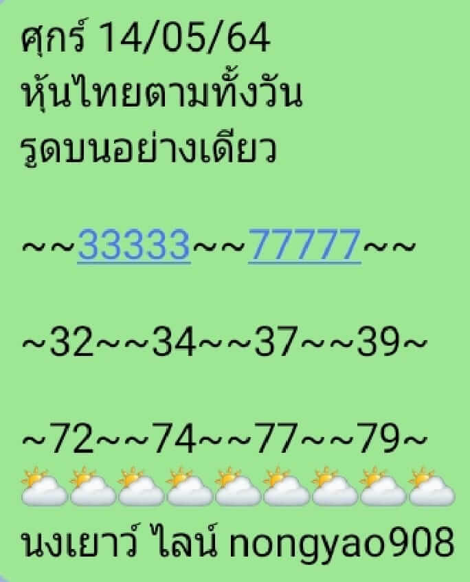 หวยหุ้น 14/5/64 ชุดที่ 11