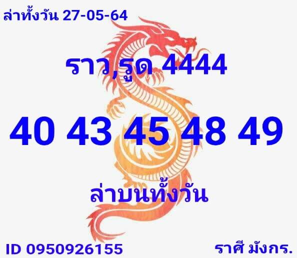 หวยหุ้น 27/5/64 ชุดที่ 6