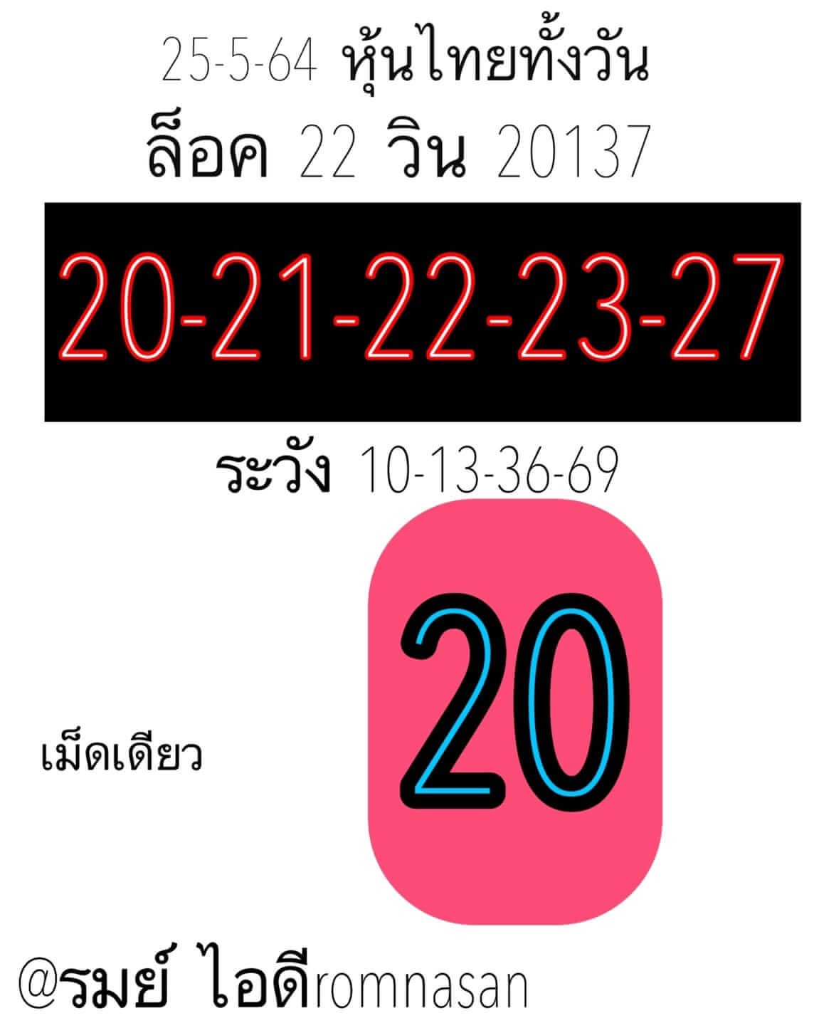 หวยหุ้น 25/5/64 ชุดที่ 6