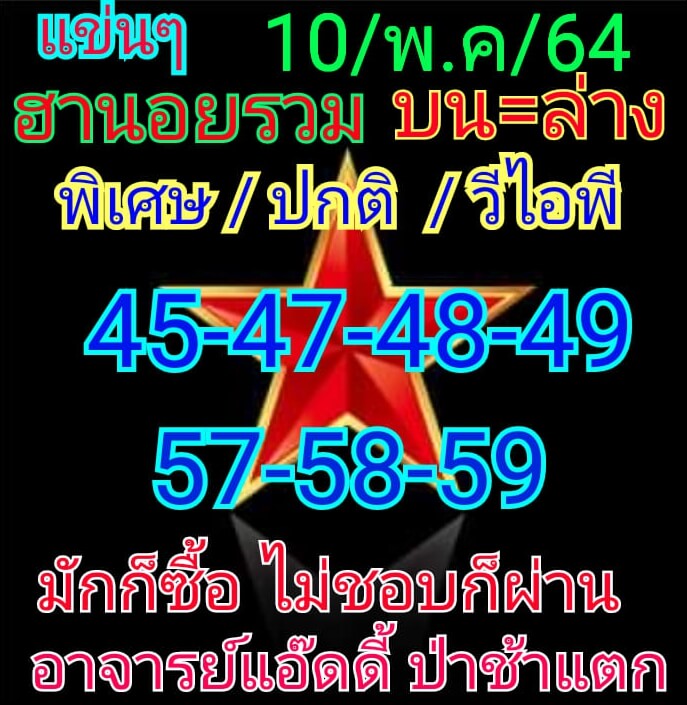 หวยฮานอย 10/5/64 ชุดที่ 6