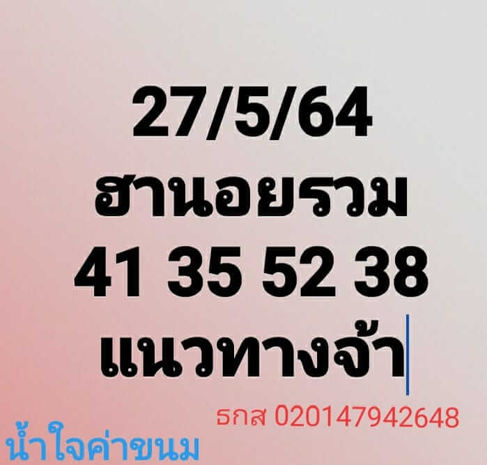 หวยฮานอย 27/5/64 ชุดที่ 1