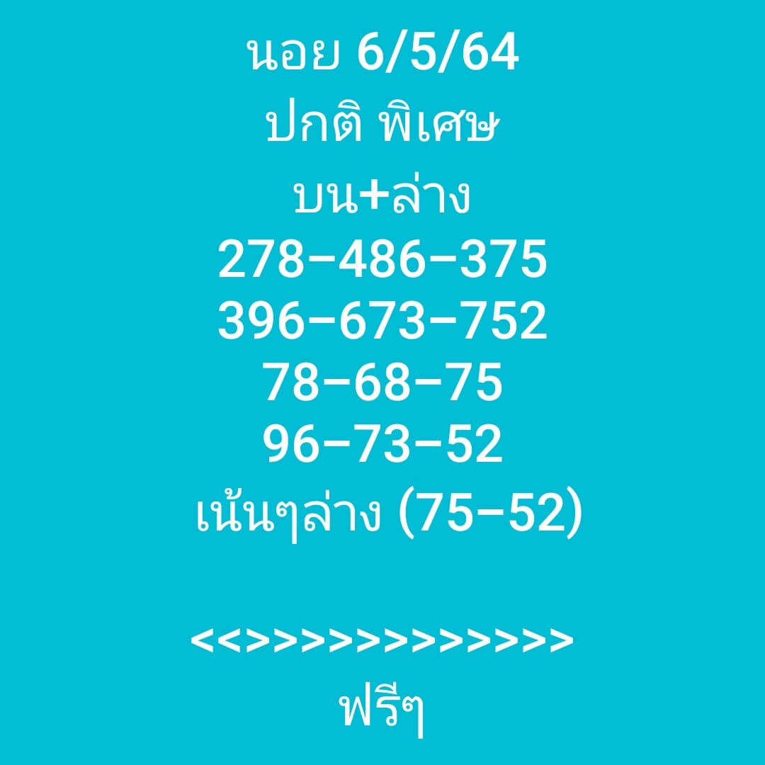 หวยฮานอย 6/5/64 ชุดที่ 10