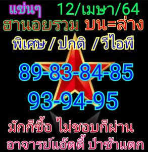 หวยฮานอย 12/5/64 ชุดที่ 10