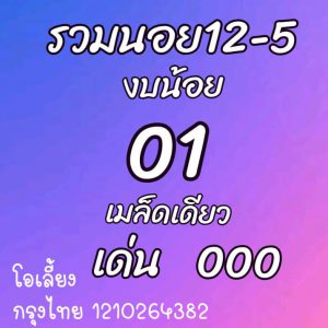 หวยฮานอย 12/5/64 ชุดที่ 9