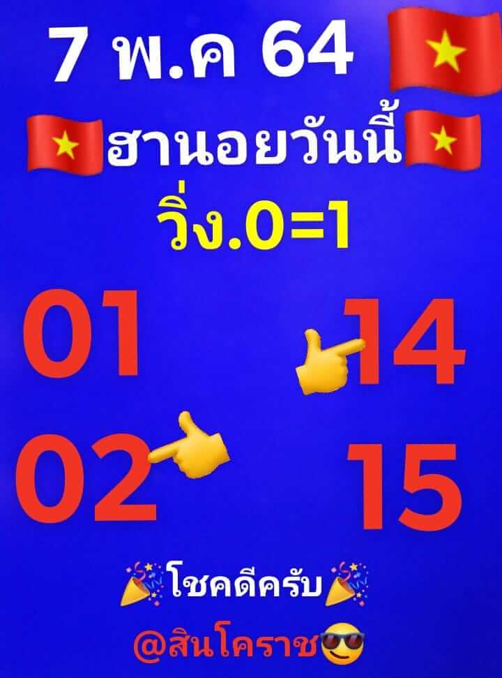 หวยฮานอย 7/5/64 ชุดที่ 8