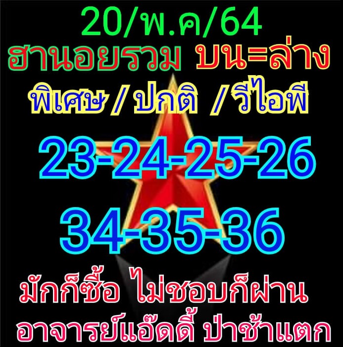 หวยฮานอย 20/5/64 ชุดที่ 6