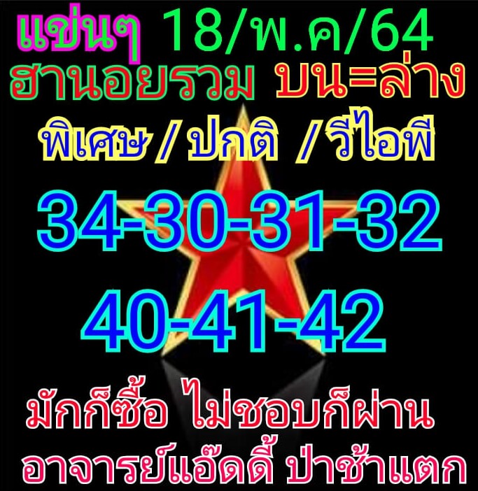 หวยฮานอย 18/5/64 ชุดที่ 6