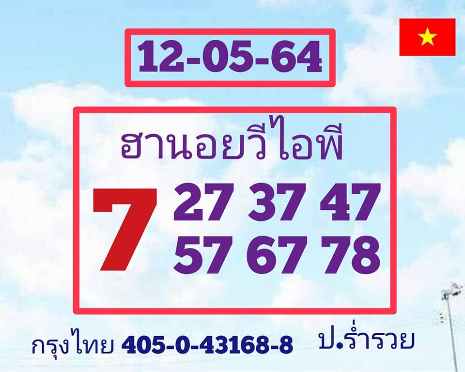 หวยฮานอย 12/5/64 ชุดที่ 5