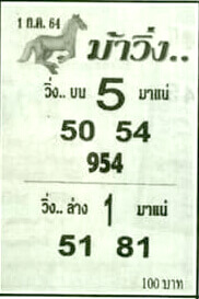 หวยม้าวิ่ง 1/7/64