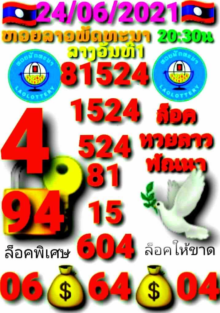 หวยลาว 24/6/64 ชุดที่ 10