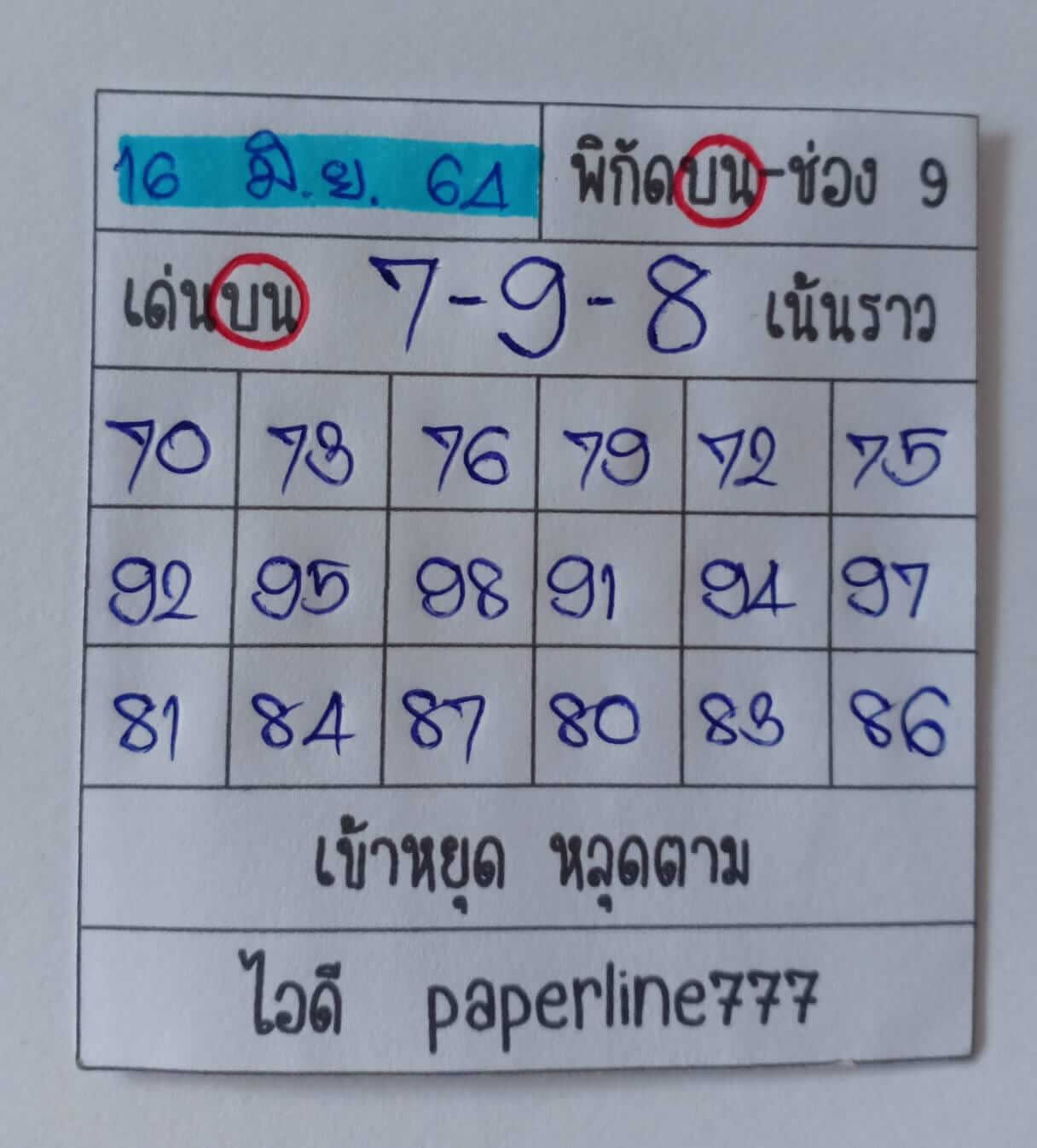 หวยหุ้น 16/6/64 ชุดที่ 10