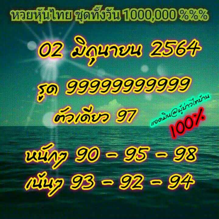 หวยหุ้น 2/6/64 ชุดที่ 3