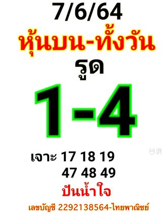 หวยหุ้น 7/6/64 ชุดที่ 3