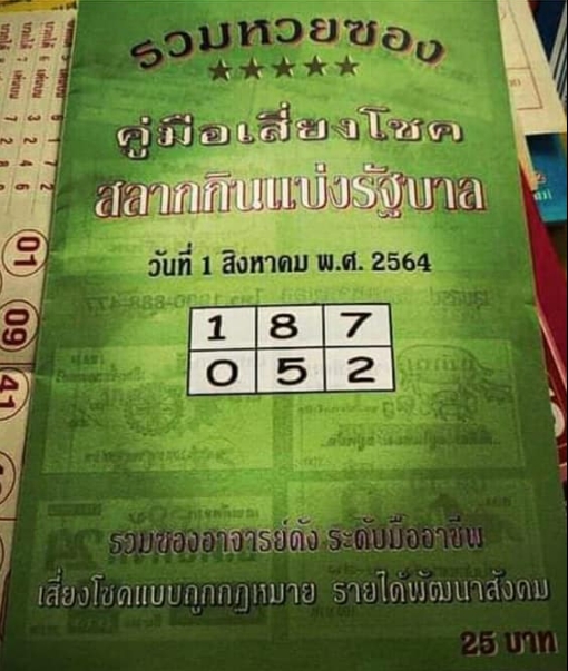 หวยปกเขียว 1/8/64