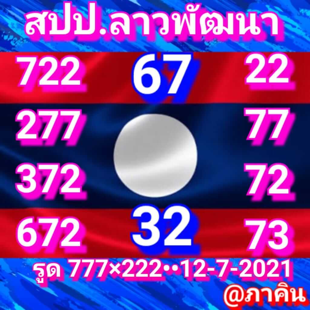 หวยลาว 12/7/64 ชุดที่ 8