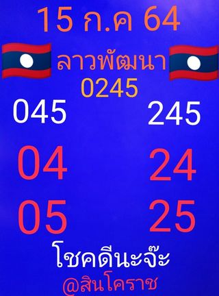 หวยลาว 15/7/64 ชุดที่ 7