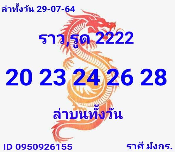 หวยหุ้น 29/7/64 ชุดที่ 10