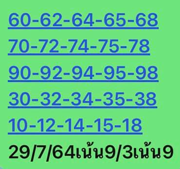 หวยหุ้น 29/7/64 ชุดที่ 9