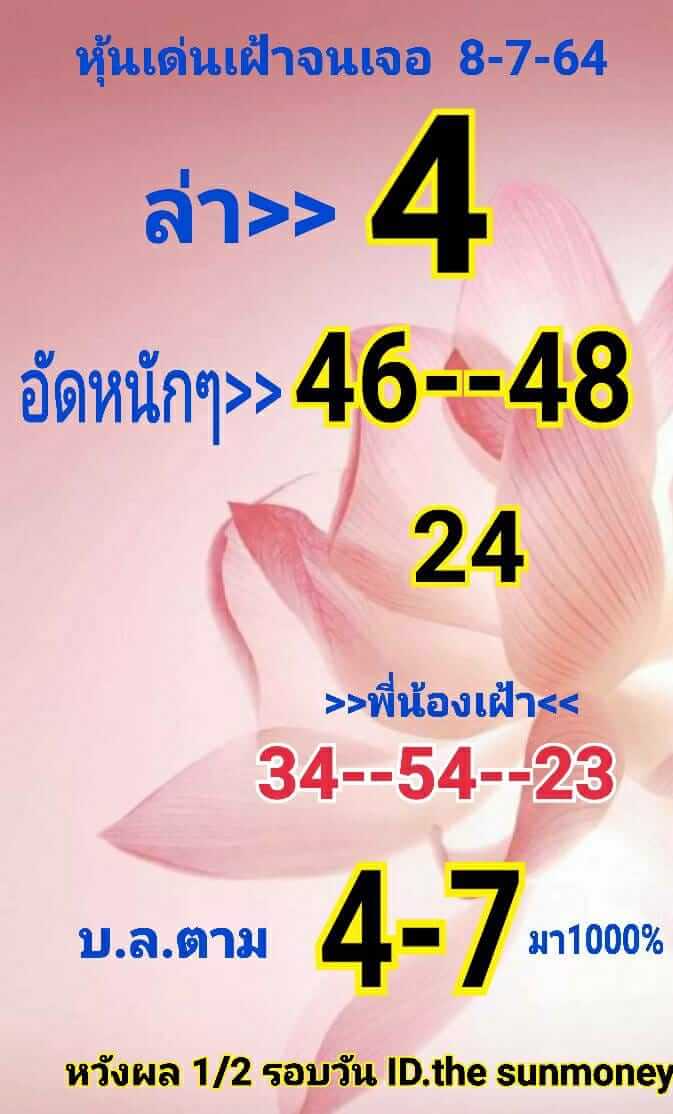 หวยหุ้น 8/7/64 ชุดที่ 9