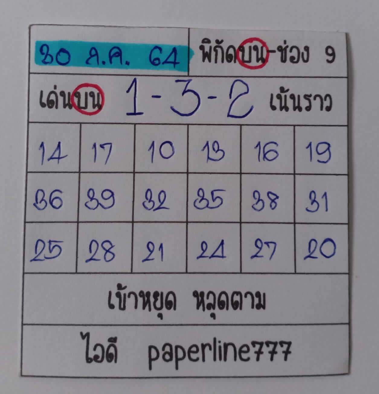 หวยหุ้น 30/7/64 ชุดที่ 1