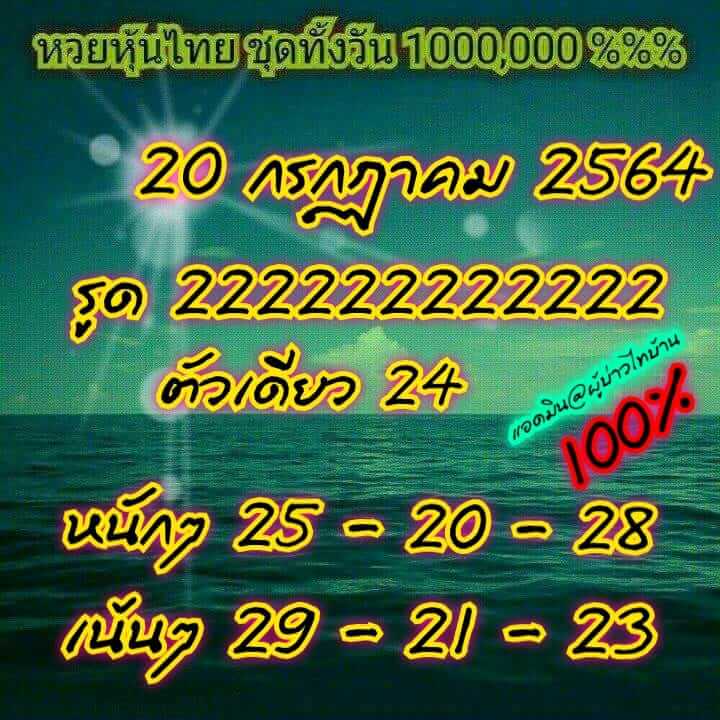 หวยหุ้น 20/7/64 ชุดที่ 3