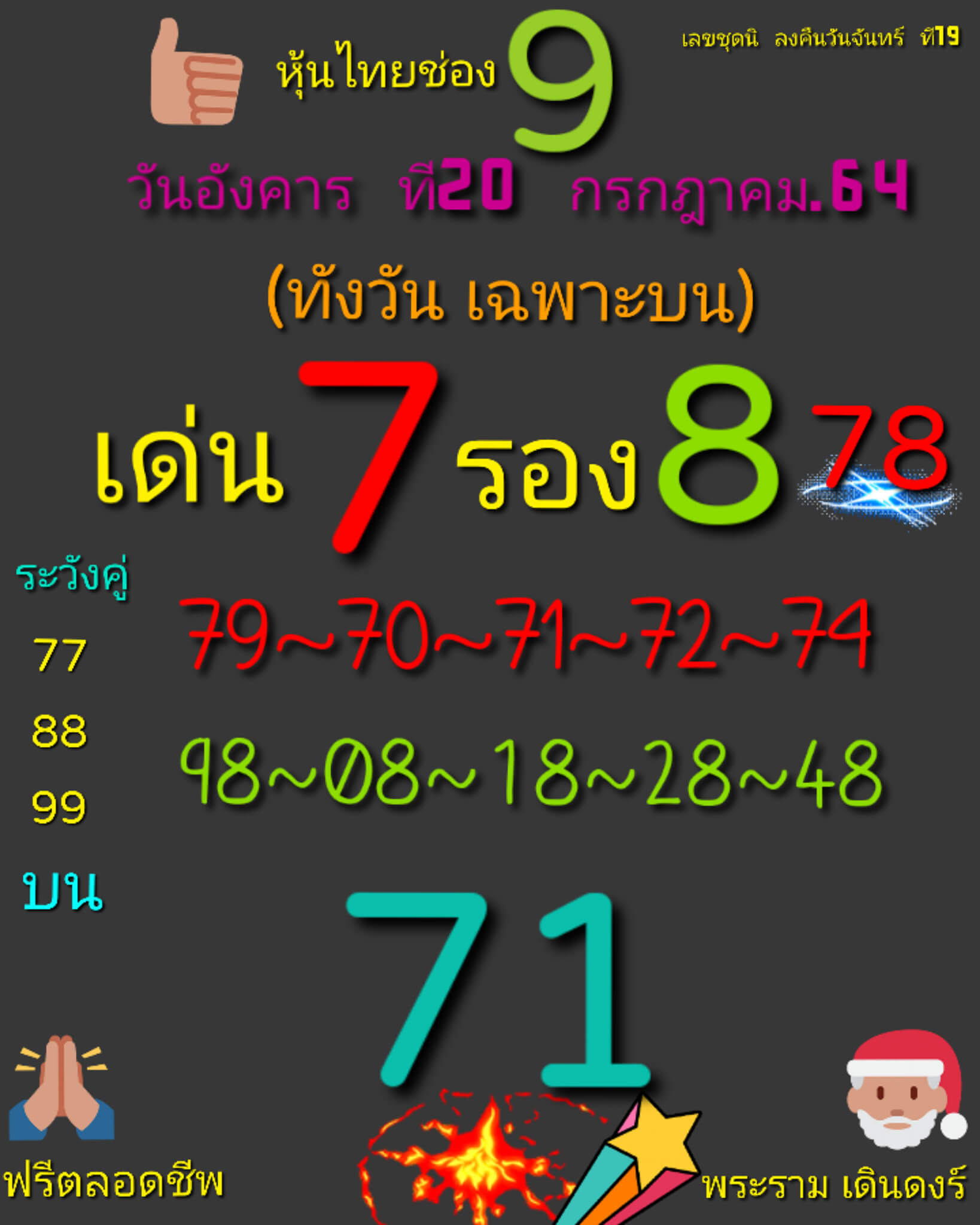 หวยหุ้น 20/7/64 ชุดที่ 5