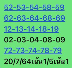 หวยหุ้น 20/7/64 ชุดที่ 6