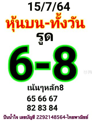 หวยหุ้น 15/7/64 ชุดที่ 10