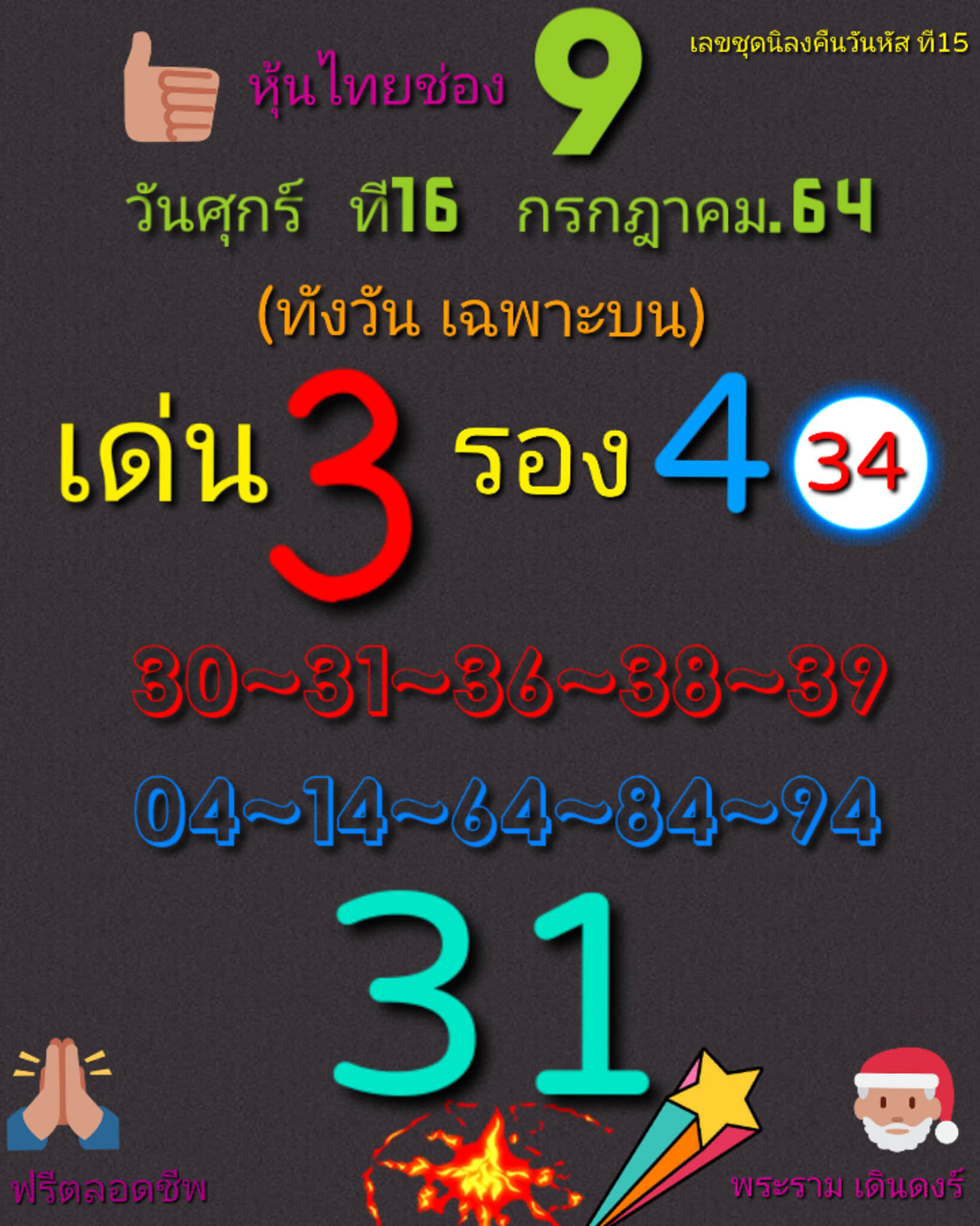 หวยหุ้น 16/7/64 ชุดที่ 7