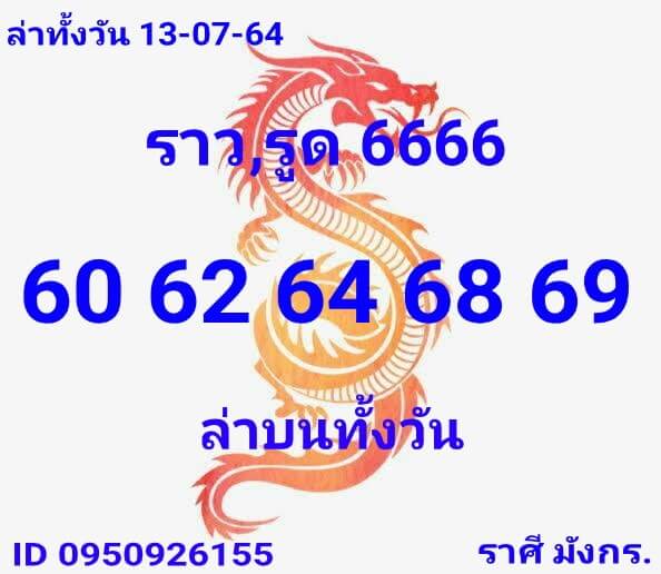 หวยหุ้น 13/7/64 ชุดที่ 9