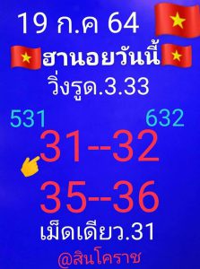 หวยฮานอย 19/7/64 ชุดที่ 7