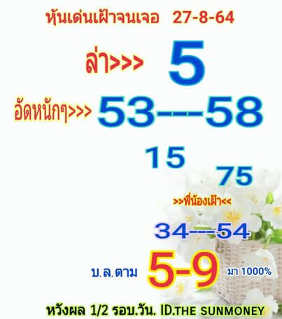 หวยหุ้น 27/8/64 ชุดที่ 3