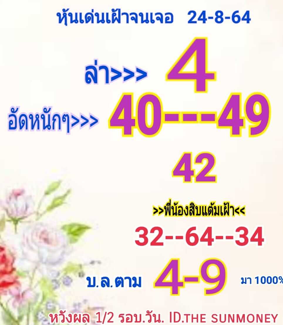 หวยหุ้น 24/8/64 ชุดที่ 4